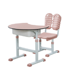 1.2mm Thick Adjustable Height Student Desk And Chair With Cushions