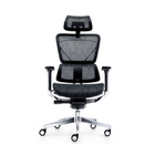 Black S Shaped Backrest Mesh Swivel Office Chair With Head Pillow